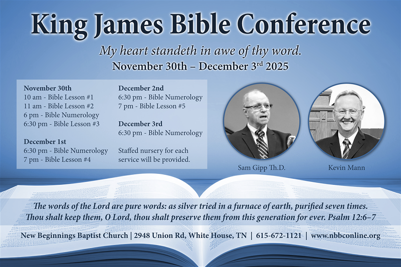 2025 King James Conference - Nov 30 thru Dec 3, 2025